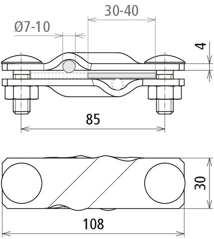 Dehn SV Klemme ST TZN für RD 7-10 FL 40 MM Montagezubehör - 308320