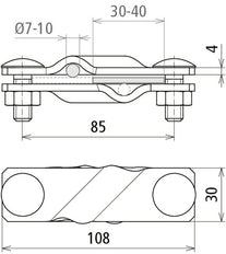 Dehn SV Klemme ST TZN für RD 7-10 FL 40 MM Montagezubehör - 308320