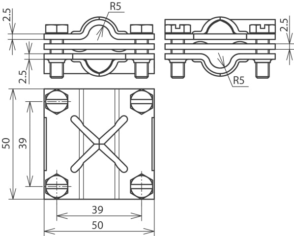 Dehn Cross Unit St Tzn für Rd 8-10mm Fl 30mm Intermontage Zubehör - 314310
