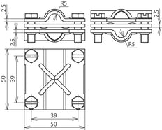 Dehn Cross Unit St Tzn für Rd 8-10mm Fl 30mm Intermontage Zubehör - 314310