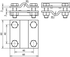 Dehn Cross Unit Mounting Set For Rd 8-10mm Fl 30mm - 318251
