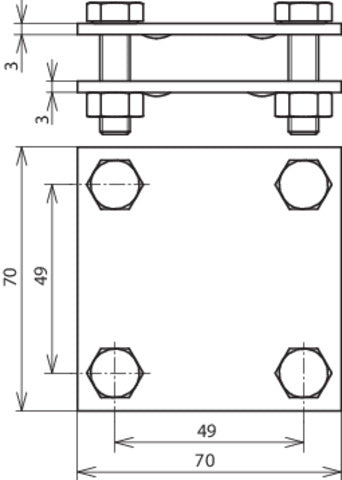 Dehn Quereinheit St/tZn für Fl 30-40mm ohne Zwischenplatte - 320044