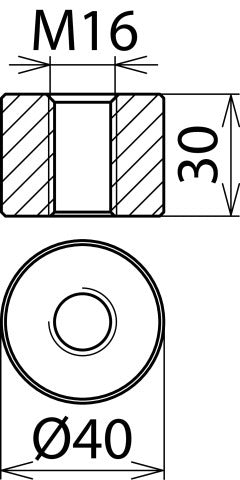 M16-Innengewinde-Verbindungssatz zum Schweißen - 336025