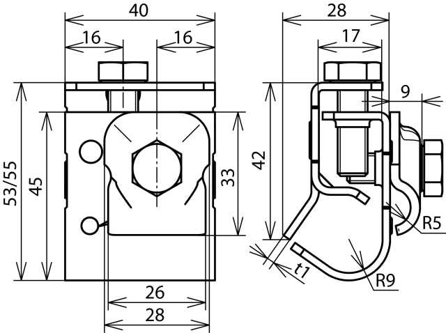 Dehn Gutter Clamp Set With Clamping Frame 16-22mm - 339060 [2 pieces]