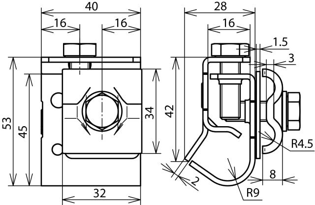 Dehn Bimetall-Dachrinnenschelle mit Doppelklammer Cu-St/Tzn - 339157