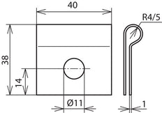 Dehn Clamping Shoe With Bore D 11mm For Rd 8mm - 345008 [5 pieces]