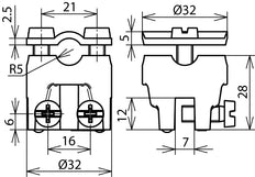 Dehn FK ZS 7.10 KBF 0.7 6 RG Sattelklemme mit Doppelklemme - 365007