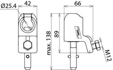 Kugelkopfkappe D 25mm mit T-Stift-Schaft für Kabel 16-150mm2 - 772321