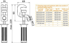 Universal Earth Clamp D 20/25mm T 18mm With Handle - 774234