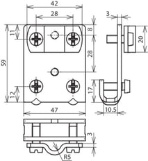 Dehn Saddle Clamp St/TZn 0.7-10mm Range With Cleat - 365040 [2 pieces]