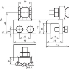 Dehn Anschlussklemme MCI mit Klemmbereich Fl 8-18mm mit Schraube - 370018