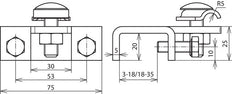 Dehn Terminal ST TZN Horizontal Type For Profiles 3-18mm - 372210