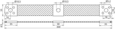 Dehn Überbrückungsgeflecht Al 50mm L 300mm mit 3x10,5 Befestigungsbohrungen - 377115