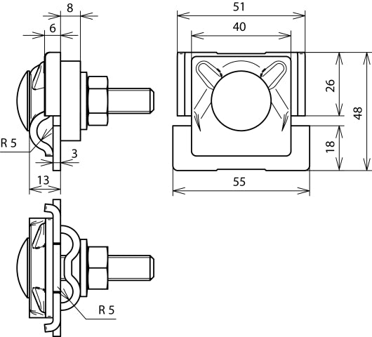 Dehn FS-Klemme Air-Term Stabschelle 10mm Al 2-fach Anschluss - 380110 [2 Stück]