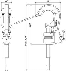 Dehn-Phasenschraubzwinge D 10-65mm mit T-Stift-Schaftanschlusselement - 784501