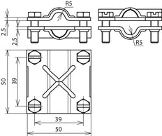 Dehn Cross Unit Cu For Rd 8-10mm Without Intermediate Accessories - 314307