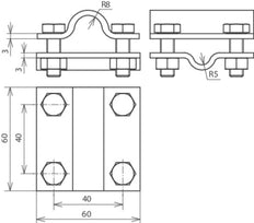 Dehn Cross Unit St Tzn 8-10 16mm Rd 16 Fl 30mm ohne Zwischenstück - 318252