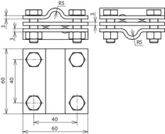 DEHN Cross Unit StSt V4A 8-10mm Interm Accessories KS8.10 - 319209