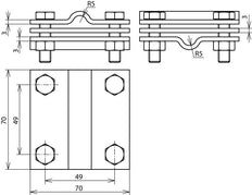 DEHN Stainless Steel Cross Unit RD 7-10 FL 40mm Interlock - 319229