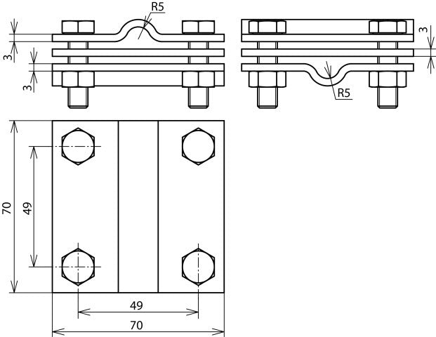 DEHN Edelstahl-Kreuzschiene RD 7-10 FL 40mm Interlock - 319229