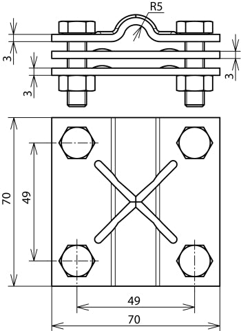 Dehn Quereinheit ST TZN mit Zwischenstück für RD 8-10 FL 30-40MM - 321045