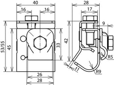 Dehn Stainless Steel Gutter Clamp With Clamping Frame 6-10mm - 339069