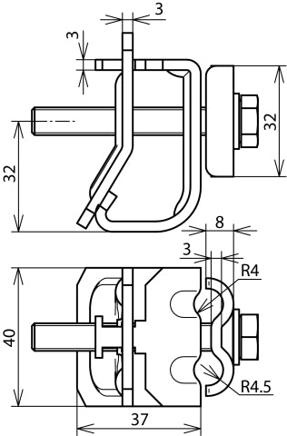 Dehn Dachrinnenklemme Al Wulst 16-22mm Doppelstollen Rd 8-10mm - 339111