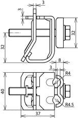 Dehn Dachrinnenklemme Al Wulst 16-22mm Doppelstollen Rd 8-10mm - 339111