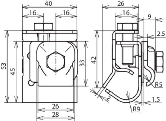 Dehn Bimetall-Dachrinnenschelle mit Doppelklemme Cu-St/TZN - 339167