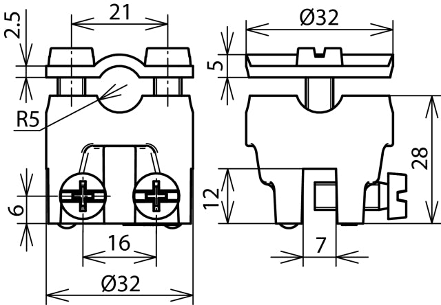 Dehn ZDC Saddle Clamp 0.7-6mm with Two-Screw Cleat RD 7-10 - 365000