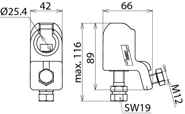 Dehn Kugelkopfkappe D 25mm mit Sechskantschaft für Leiter - 772320