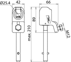 Dehn Kugelkopfkappe 16-150mm Vierkant D25mm - 772324