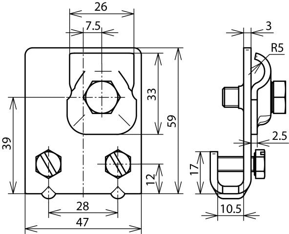 Dehn Cu Sattelklemme mit Klemmrahmen 0,7-10mm - 365027