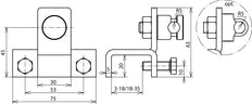 Dehn Clamp Vertical Type for Profiles 3-18mm With KS Connector - 372129