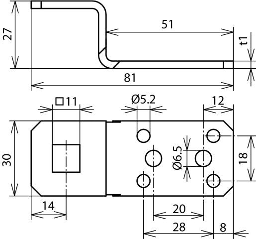 Dehn Edelstahl Z-förmige Verbindungsöse - 377009 [2 Stück]