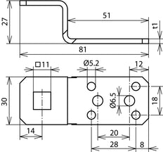 Dehn Edelstahl Z-förmige Verbindungsöse - 377009 [2 Stück]