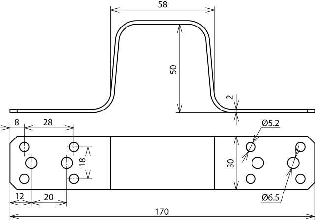 Dehn Überbrückungsbügel L 170mm Al ohne Mittelbohrung - 377016 [2 Stück]
