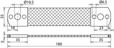 Dehn Al 50mm Überbrückungsgeflecht mit Befestigungsbohrungen L180 B10,5 B6,5 - 377045