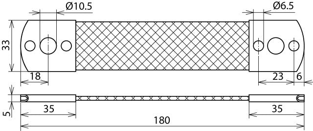 Dehn Al 50mm Bridging Braid With Fixing Bores L180 B10.5 B6.5 - 377045