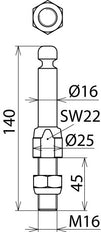 Dehn Fester Erdungspunkt M16 mit Ringnut - 790261