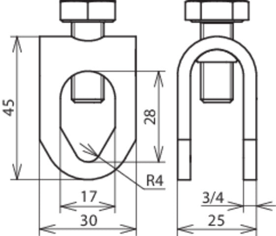 Dehn Edelstahl-Stabklemme für Rd 8-10/Rd 16mm - 380029