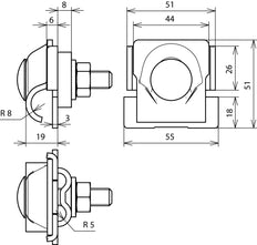 Dehn FS-Klemme für 2-fache Anschlussfahnenstange - 380116