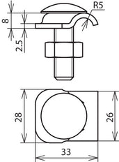 Dehn-Spannrahmen Rd 6-10mm mit Flachrundschraube und M10-Mutter - 390150 [2 Stück]