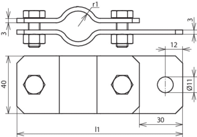 Dehn-Erdungsrohrschelle D17mm mit Bohrung D11mm St Tzn - 410038