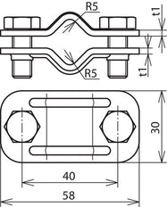Dehn Uni Disconnecting Clamp For 2x Rd 8-10mm - 459020