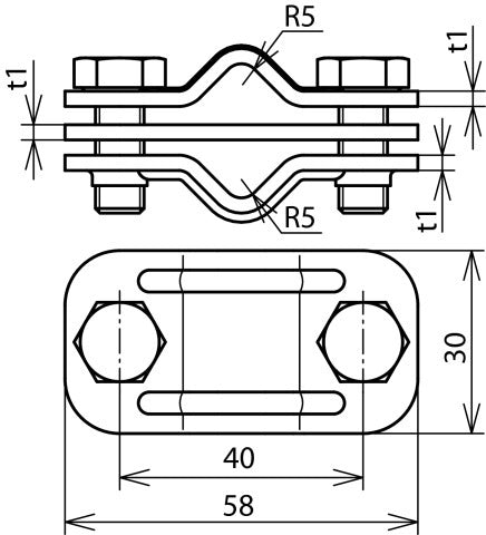 Dehn Uni Disconnecting Clamp With Intermediate Plate - 459129