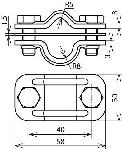 Dehn Bimetall Uni-Trennklemme Cu-St/tZn Rd 8-10/16mm - 460507