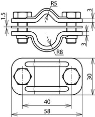 Dehn Bimetall Uni-Trennklemme Cu-St/tZn Rd 8-10/16mm - 460507