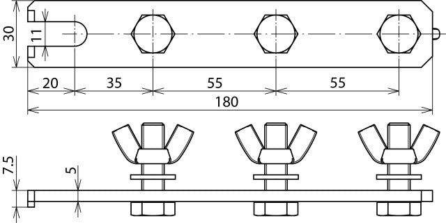 Dehn Erdungssammelschienenhalter 3P M10x35 Sttzn - 465801