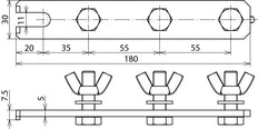 Dehn Erdungssammelschienenhalter 3P M10x35 Sttzn - 465801